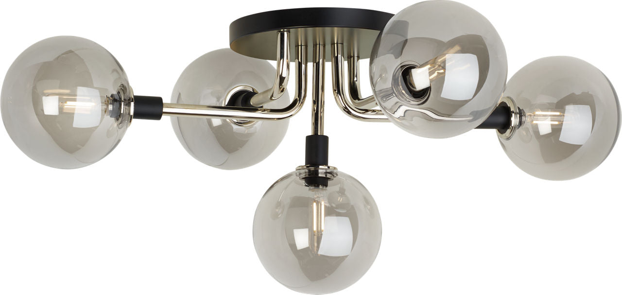Viaggio Flush Mount Smoke/Polished Nickel T6 LED 2700K 90 CRI 120V