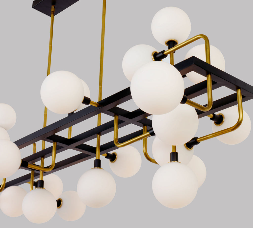Viaggio Linear Chandelier Opal/Brass 3000K 90 CRI g9 led 90 cri 3000k 120v