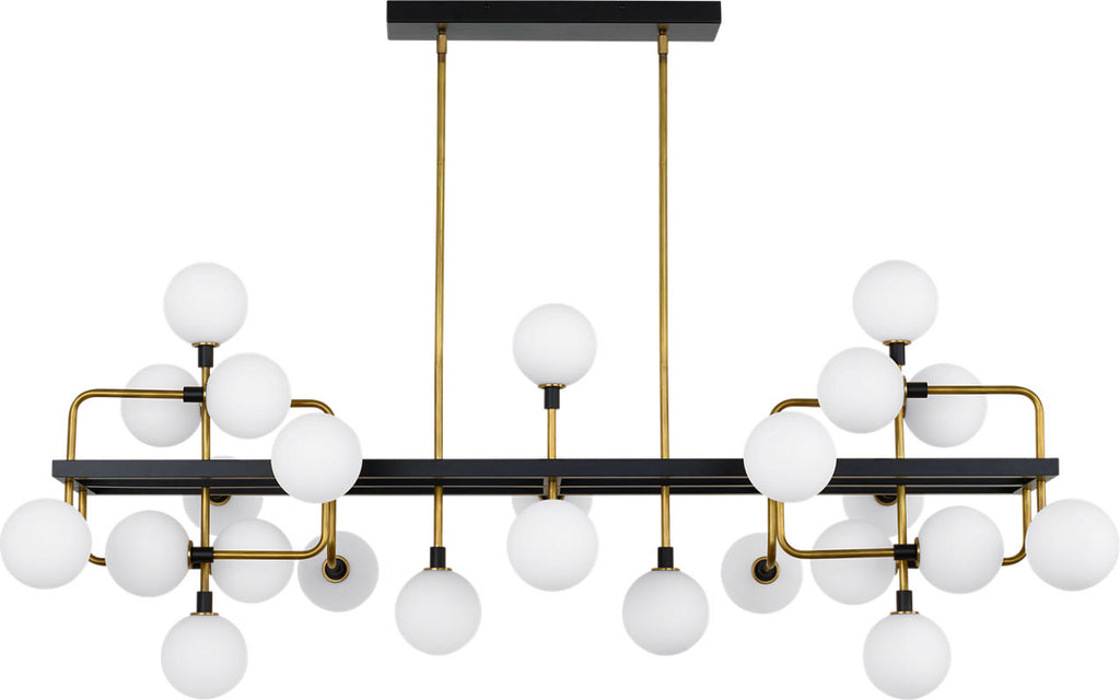 Viaggio Linear Chandelier | Opal/Brass Bulb Not Included