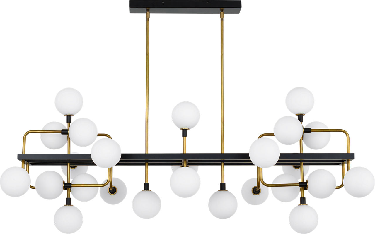 Viaggio Linear Chandelier Opal/Brass 3000K 90 CRI g9 led 90 cri 3000k 120v