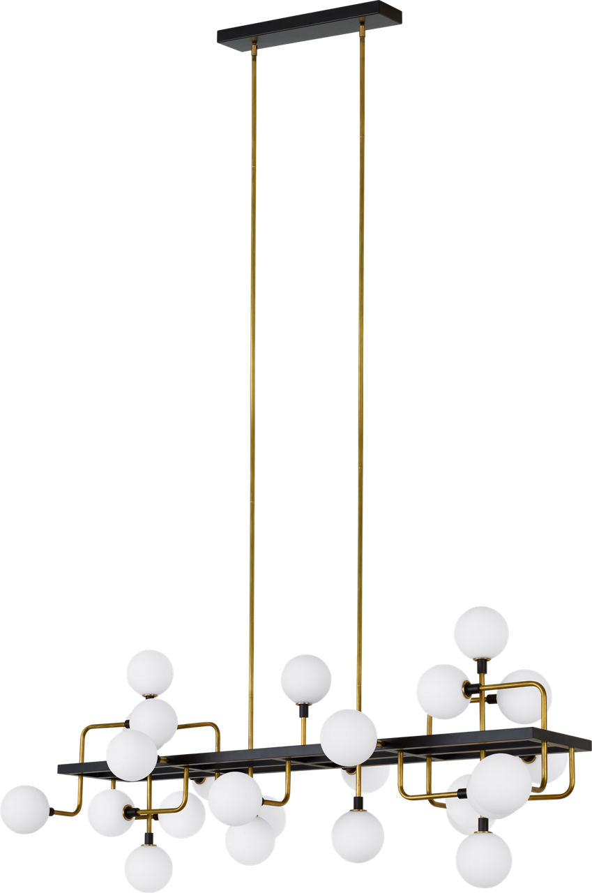 Viaggio Linear Chandelier Opal/Brass 3000K 90 CRI g9 led 90 cri 3000k 120v