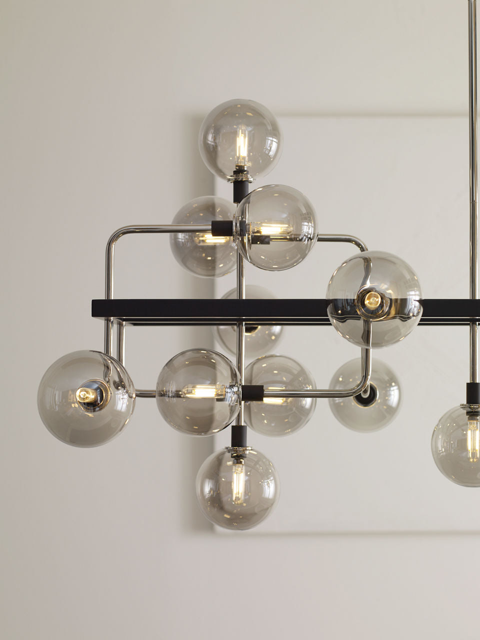 Viaggio Linear Chandelier Smoke/Polished Nickel 2700K 90 CRI t6 led 90 cri 2700k 120v