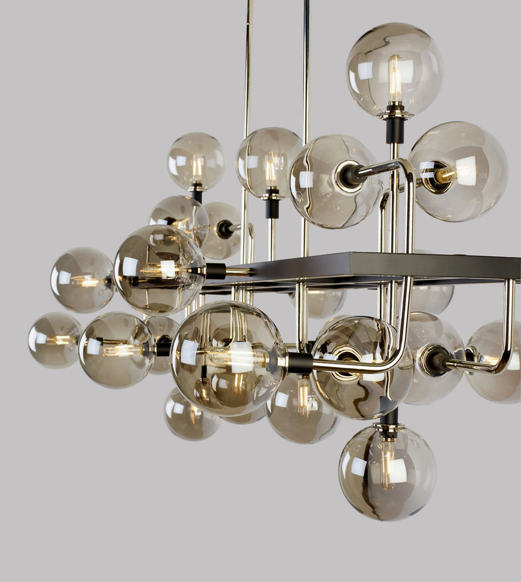 Viaggio Linear Chandelier Smoke/Polished Nickel 2700K 90 CRI t6 led 90 cri 2700k 120v