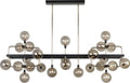 Viaggio Linear Chandelier | Smoke/Polished Nickel Bulb Not Included