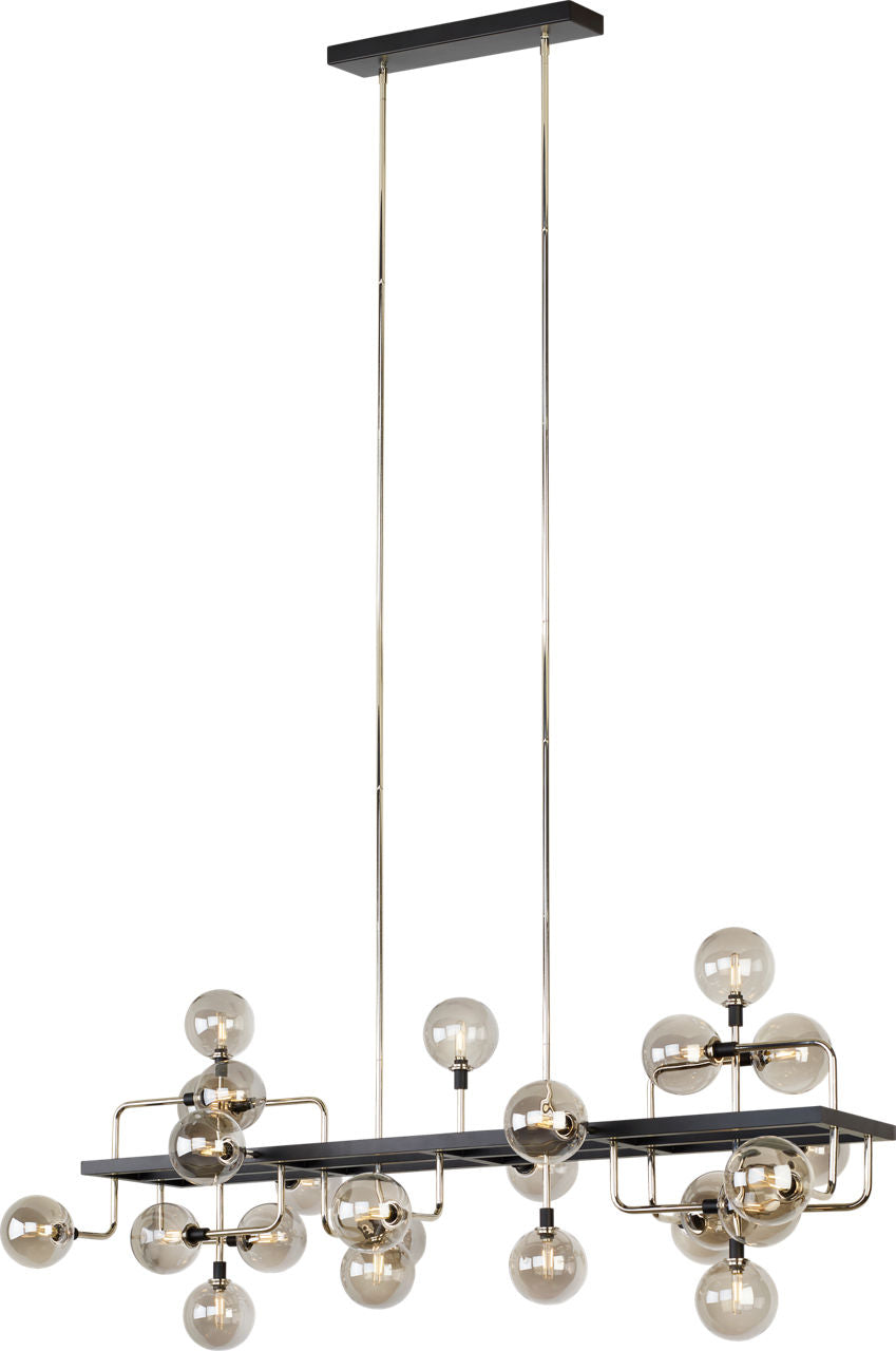 Viaggio Linear Chandelier | Smoke/Polished Nickel Bulb Not Included