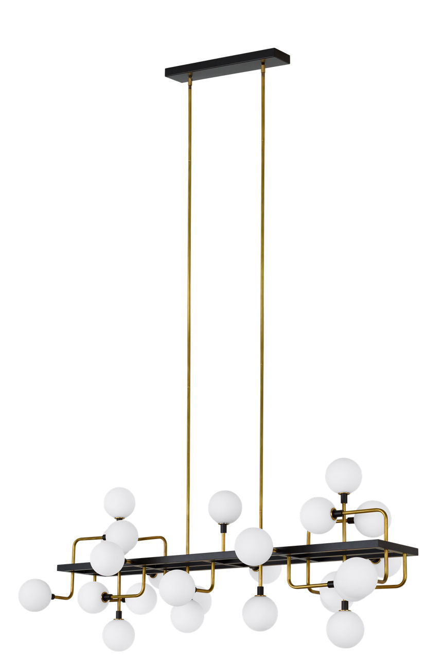Viaggio Linear Chandelier | Opal/Brass Bulb Not Included