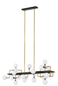 Viaggio Linear Chandelier | Opal/Brass Bulb Not Included