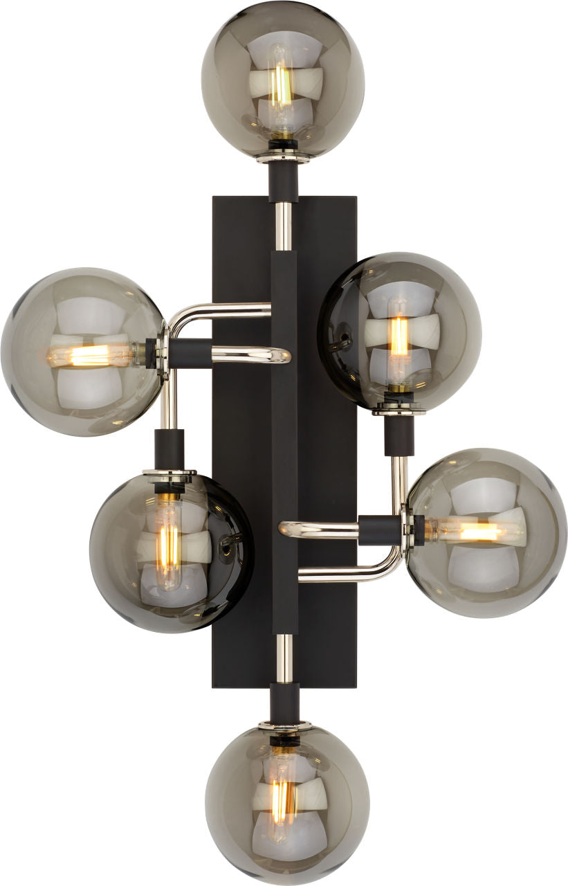Viaggio Wall Smoke/Polished Nickel 2700K 90 CRI t6 led 90 cri 2700k 120v