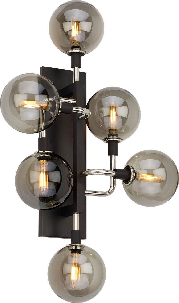 Viaggio Wall Smoke/Polished Nickel 2700K 90 CRI t6 led 90 cri 2700k 120v