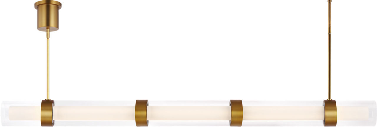 Wit Linear Suspension 5 Glass Aged Brass 3000K 90 CRI integrated led 90 cri 3000k 120-277v unv (t24)