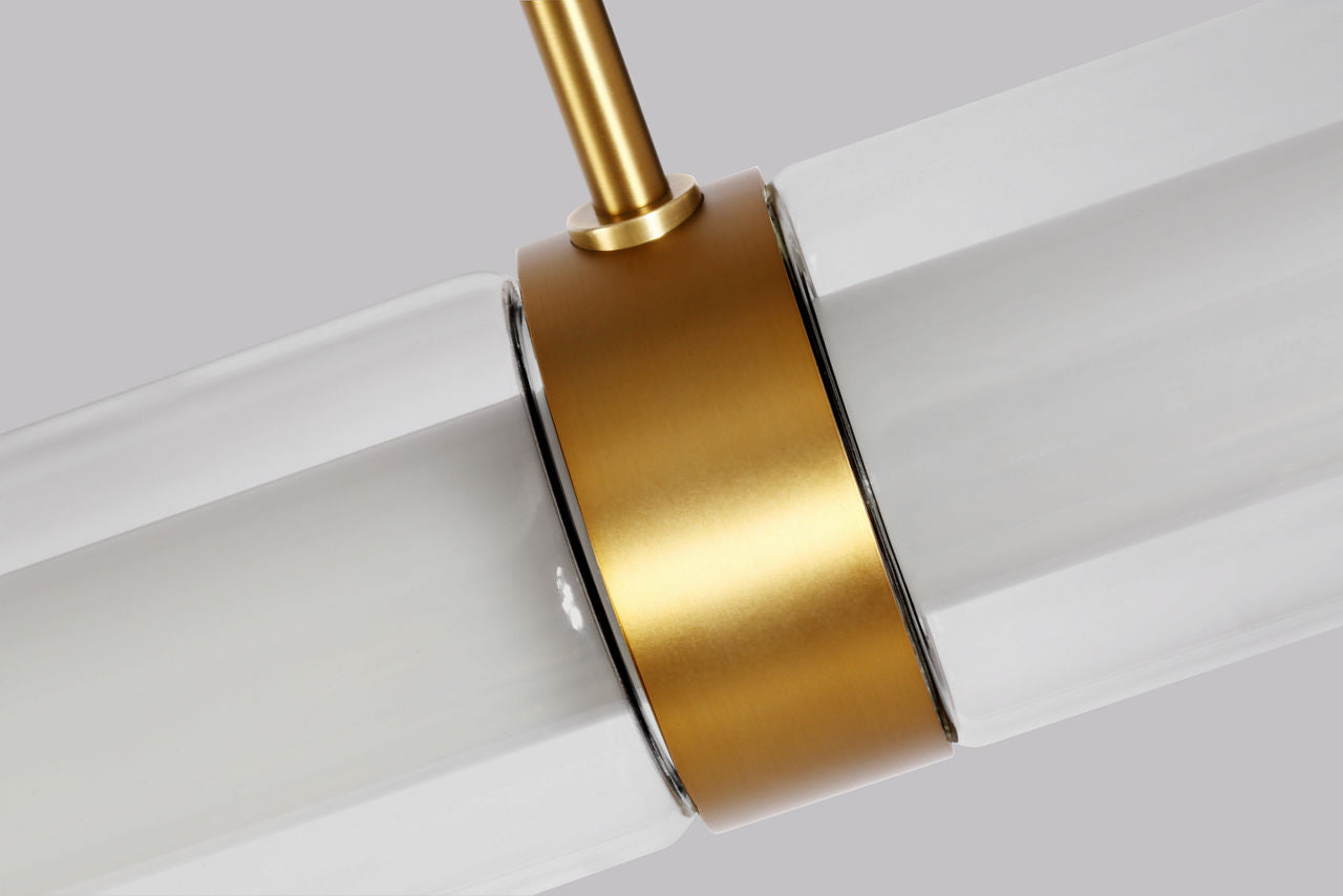 Wit Linear Suspension 7 Glass Aged Brass 3000K 90 CRI integrated led 90 cri 3000k 120-277v unv (t24)