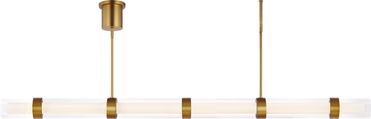 Wit Linear Suspension 6 Glass Aged Brass LED 90 CRI 3000k 120-277V