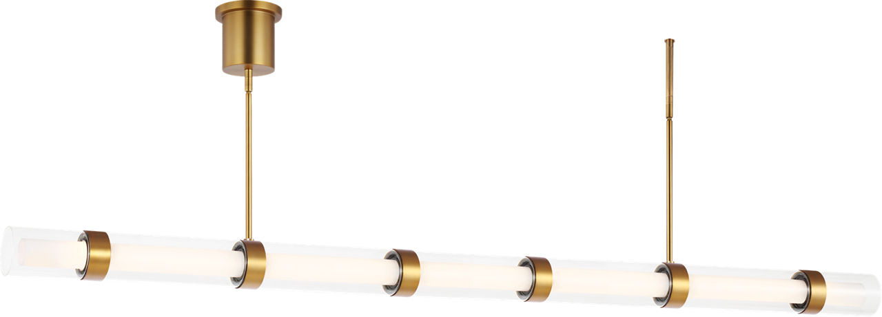Wit Linear Suspension 7 Glass Aged Brass 3000K 90 CRI integrated led 90 cri 3000k 120-277v unv (t24)