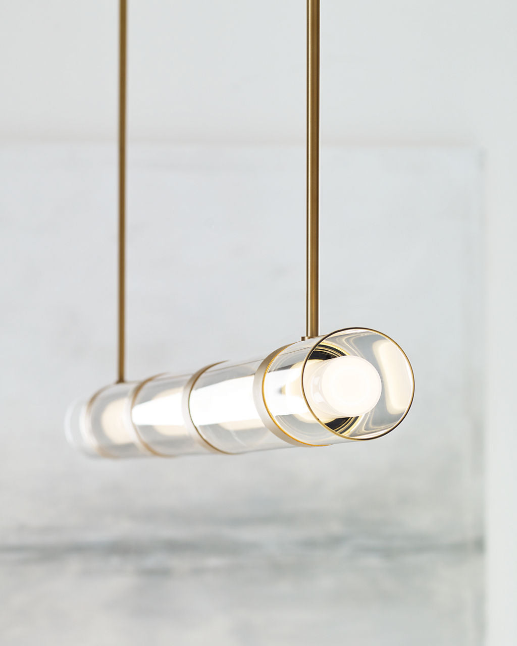 Wit Linear Suspension 5 Glass Aged Brass 3000K 90 CRI integrated led 90 cri 3000k 120-277v unv (t24)