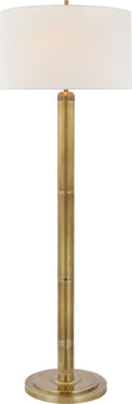 Longacre Floor Lamp | Hand-Rubbed Antique Brass | Linen Shade
