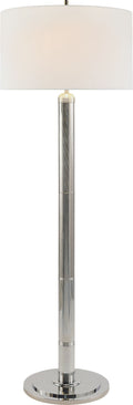 Longacre Floor Lamp | Polished Nickel | Linen Shade