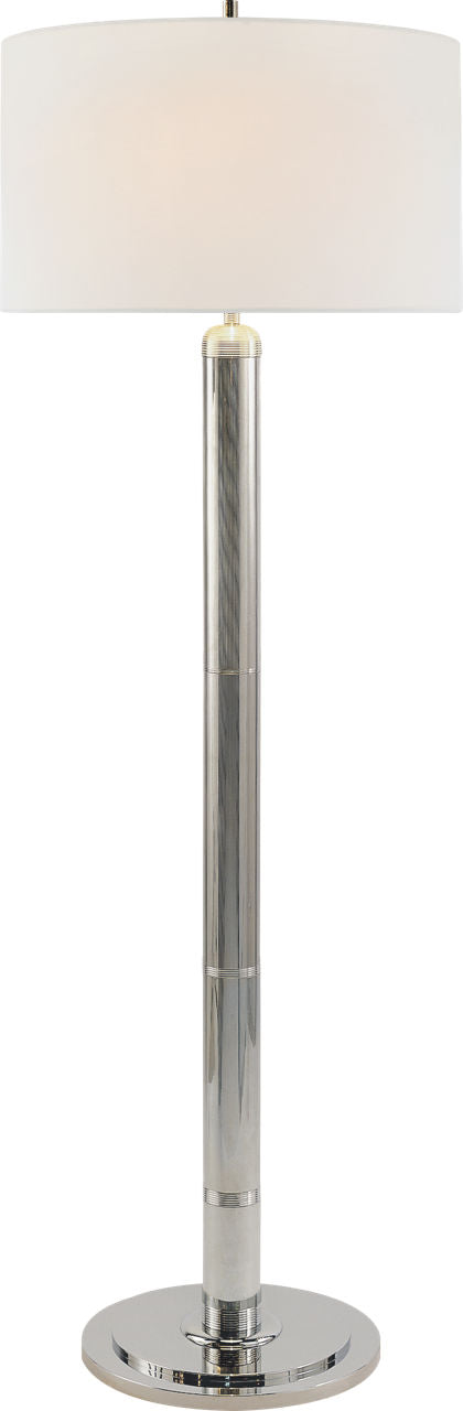 Longacre Floor Lamp | Polished Nickel | Linen Shade