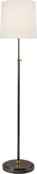 Bryant Floor Lamp | Bronze and Hand-Rubbed Antique Brass | Linen Shade