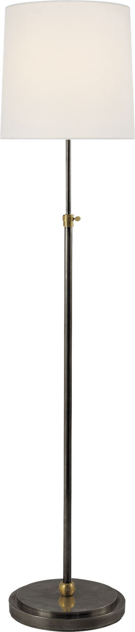 Bryant Floor Lamp | Bronze and Hand-Rubbed Antique Brass | Linen Shade
