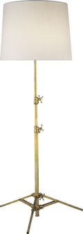Studio Floor Lamp | Hand-Rubbed Antique Brass | Linen Shade