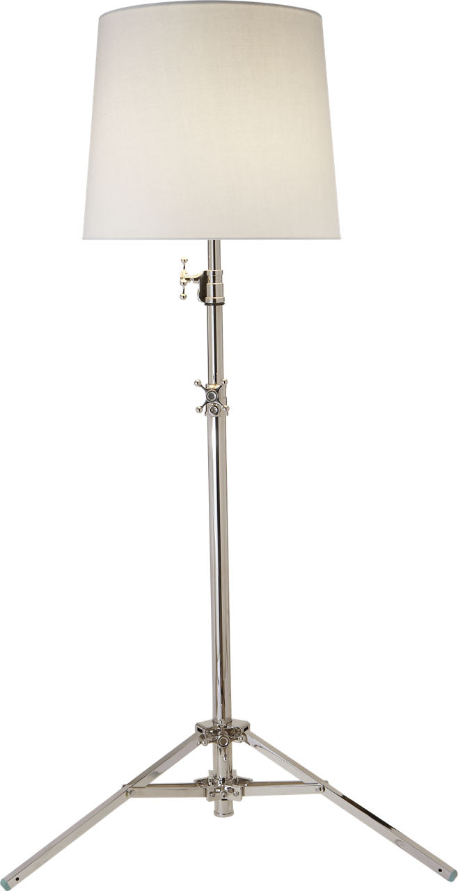 Studio Floor Lamp | Polished Nickel | Linen Shade