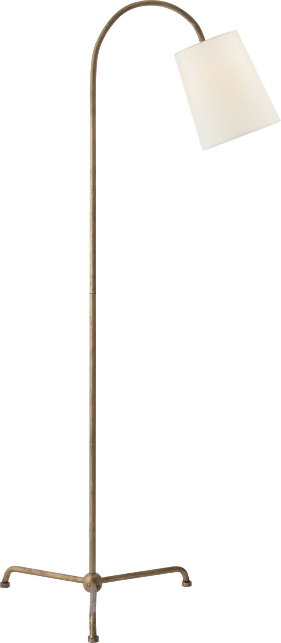 Mia Floor Lamp | Gilded Iron | Linen Shade