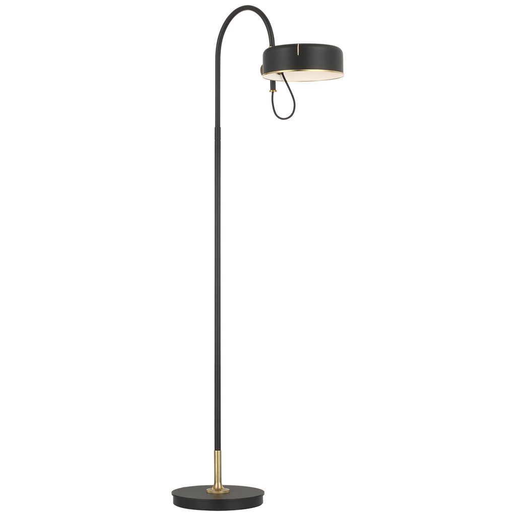 Oso 58" Articulating Reading Floor Lamp | Modern Iron and Hand-Rubbed Antique Brass | Modern Iron Shade