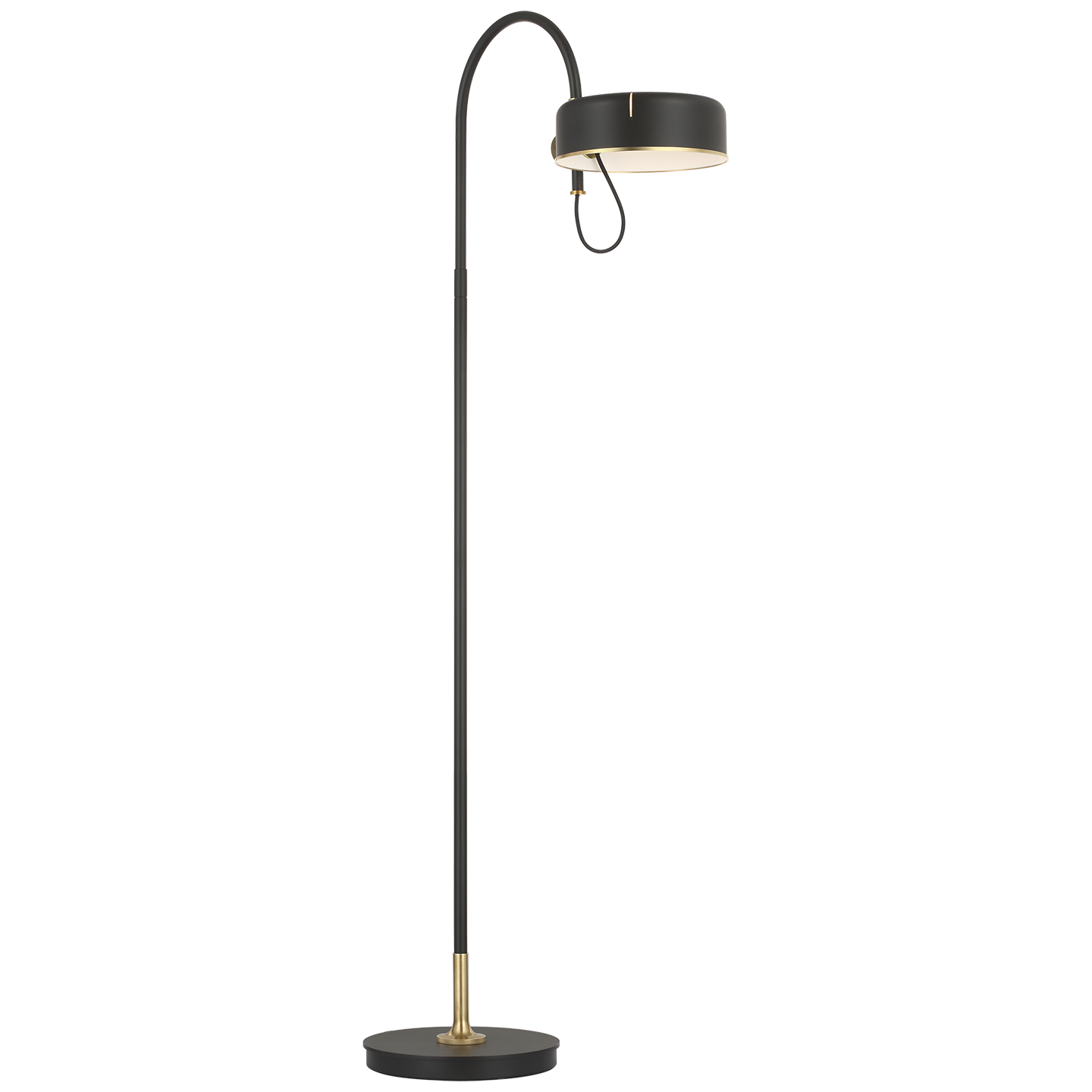 Oso 58" Articulating Reading Floor Lamp | Modern Iron and Hand-Rubbed Antique Brass | Modern Iron Shade