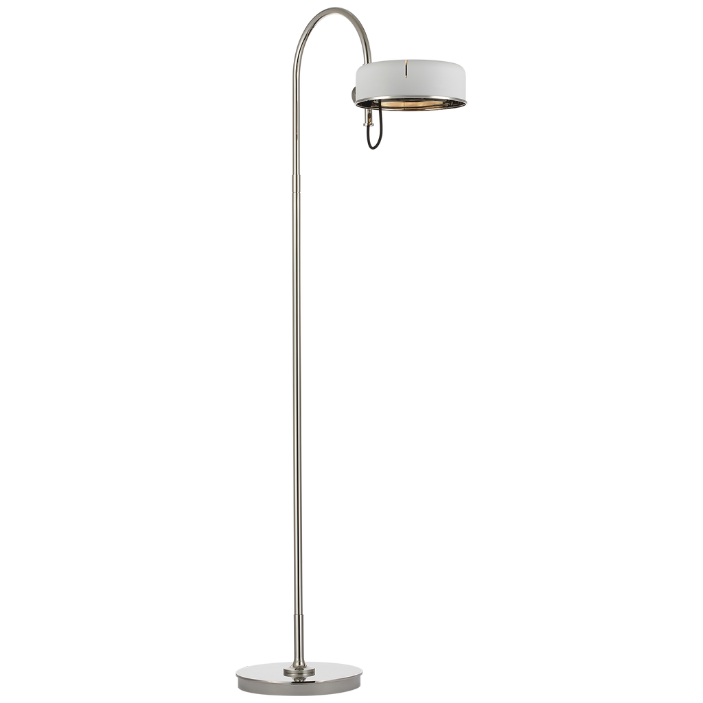 Oso 58" Articulating Reading Floor Lamp | Polished Nickel | Matte White Shade