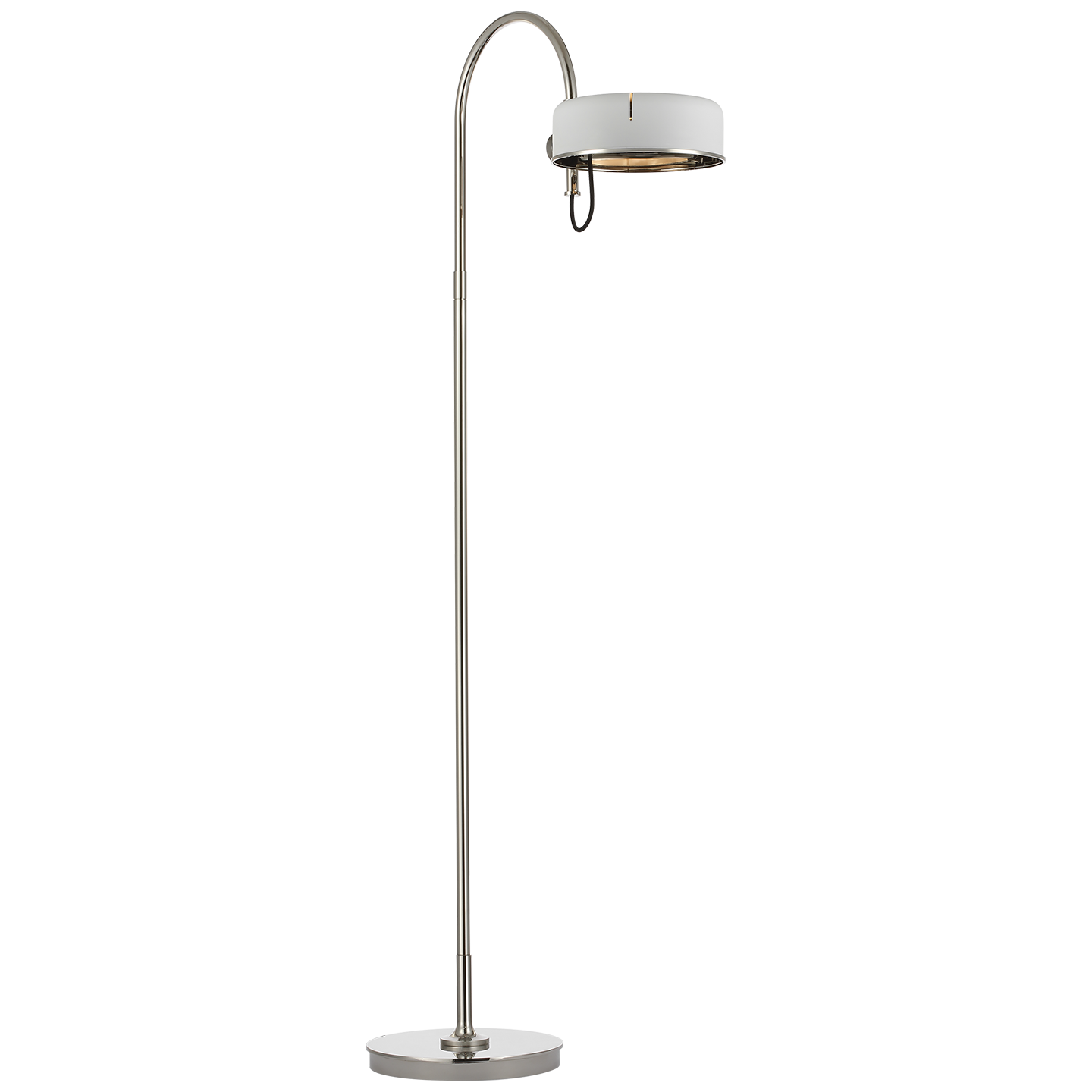 Oso 58" Articulating Reading Floor Lamp | Polished Nickel | Matte White Shade