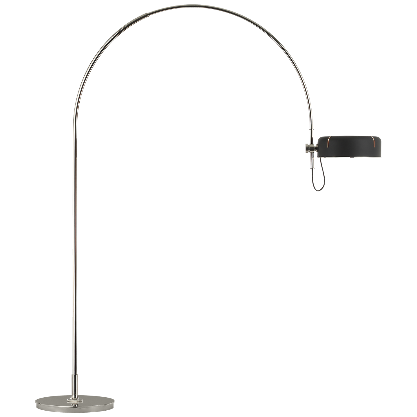 Oso 75" Arc Reading Floor Lamp | Polished Nickel | Matte Black Shade