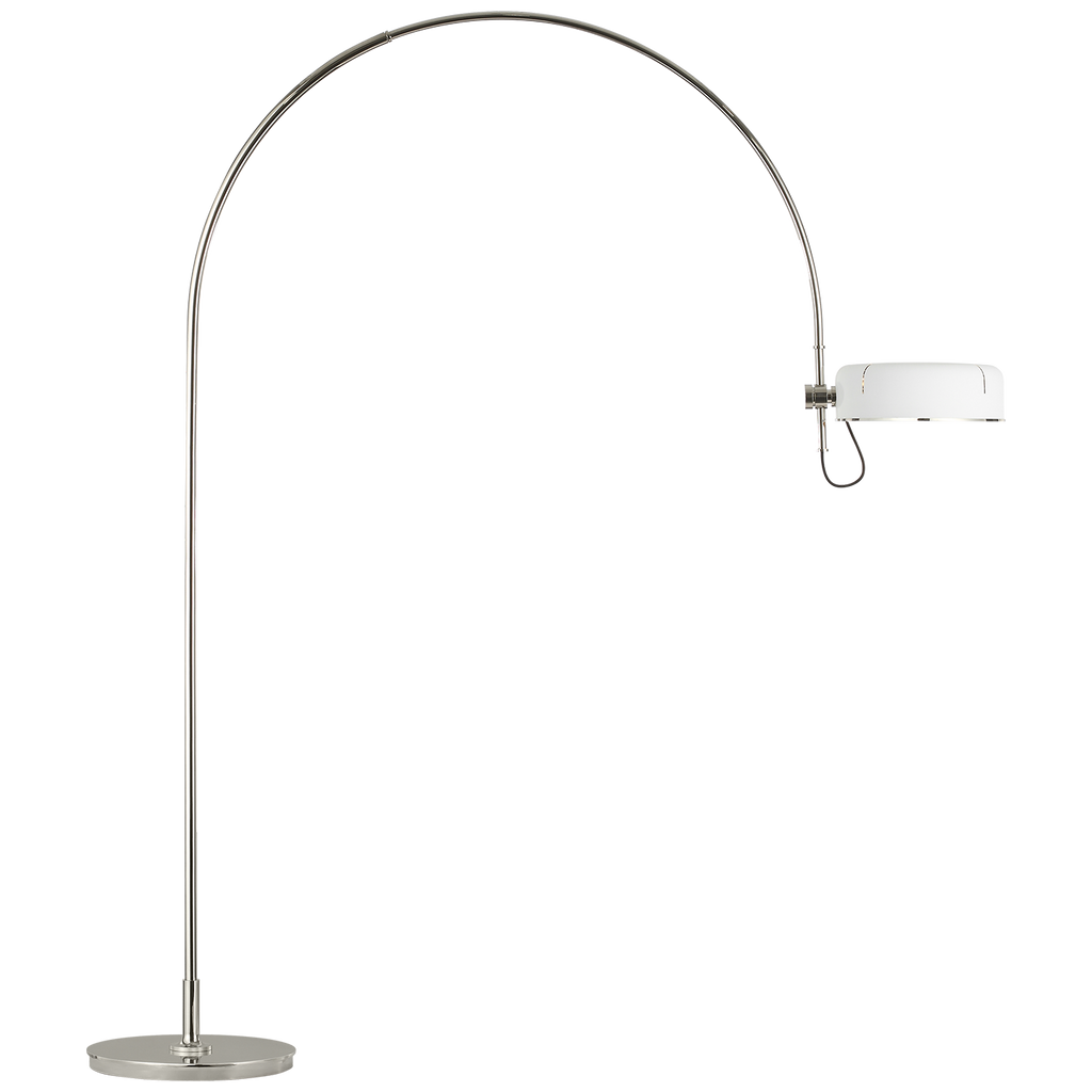 Oso 75" Arc Reading Floor Lamp | Polished Nickel | Matte White Shade