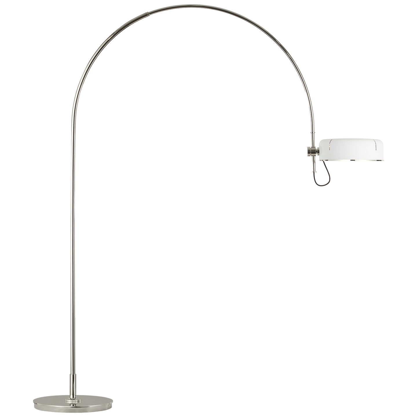 Oso 75" Arc Reading Floor Lamp | Polished Nickel | Matte White Shade
