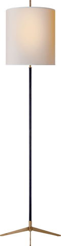 Caron Floor Lamp | Bronze | Hand-Rubbed Antique Brass accents | Natural Paper Shade
