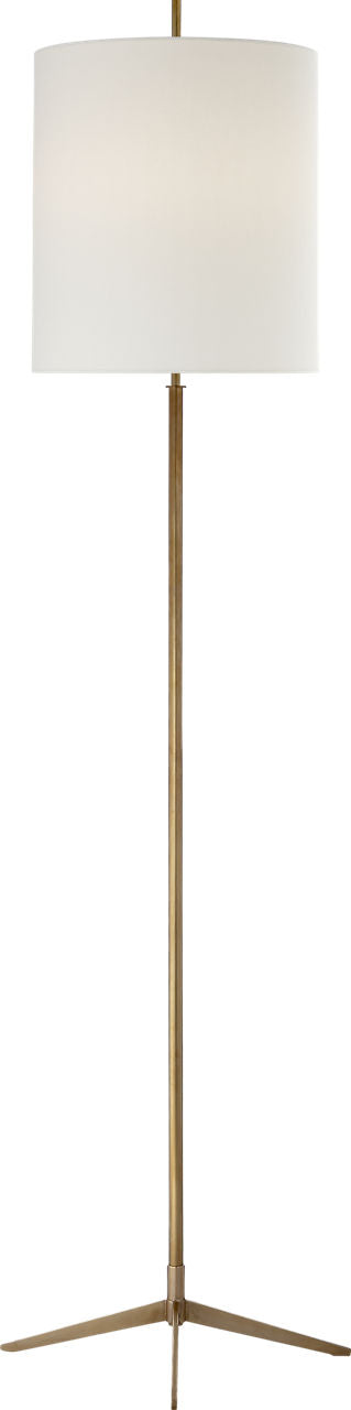 Caron Floor Lamp | Hand-Rubbed Antique Brass | Linen Shade
