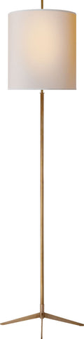 Caron Floor Lamp | Hand-Rubbed Antique Brass | Natural Paper Shade