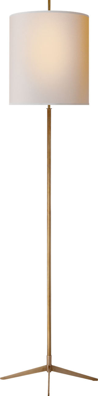 Caron Floor Lamp | Hand-Rubbed Antique Brass | Natural Paper Shade