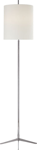 Caron Floor Lamp | Polished Nickel | Linen Shade
