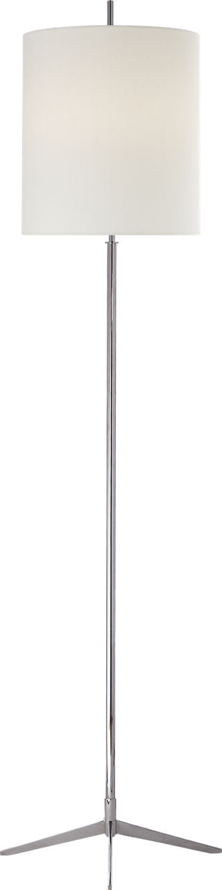 Caron Floor Lamp | Polished Nickel | Linen Shade