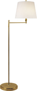 Paulo Floor Light | Hand-Rubbed Antique Brass | Linen Shade