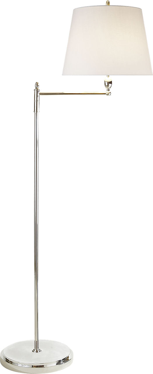 Paulo Floor Light | Polished Nickel | Linen Shade