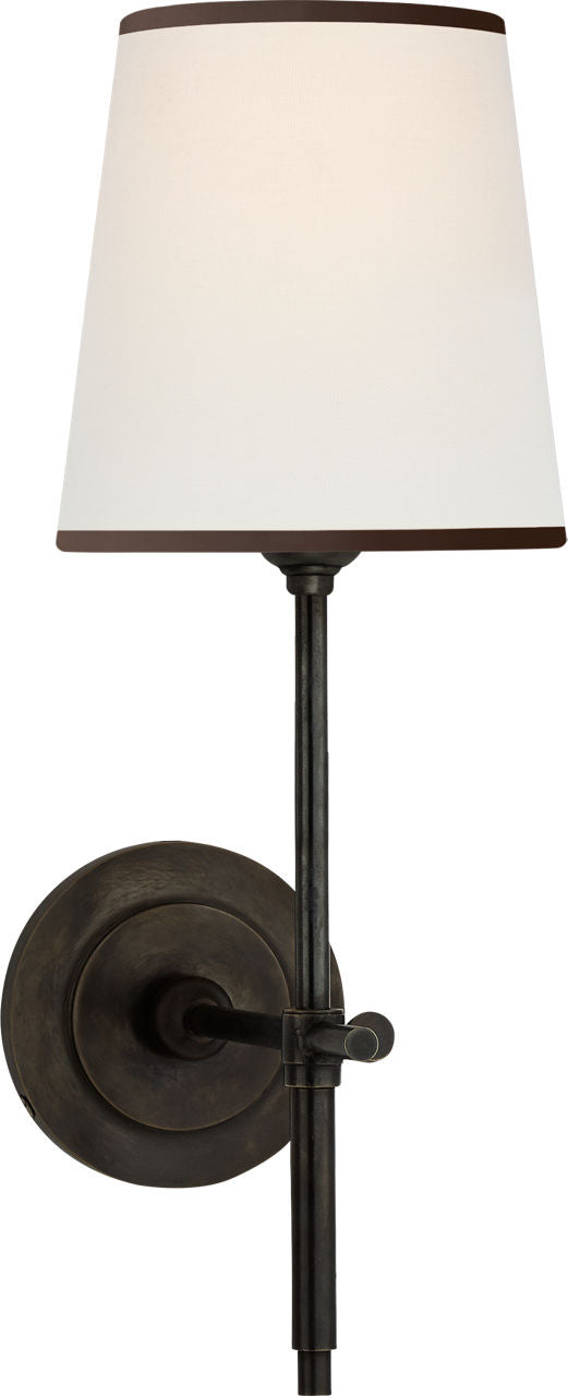 Bryant Sconce | Bronze | Linen Shade | Black tape