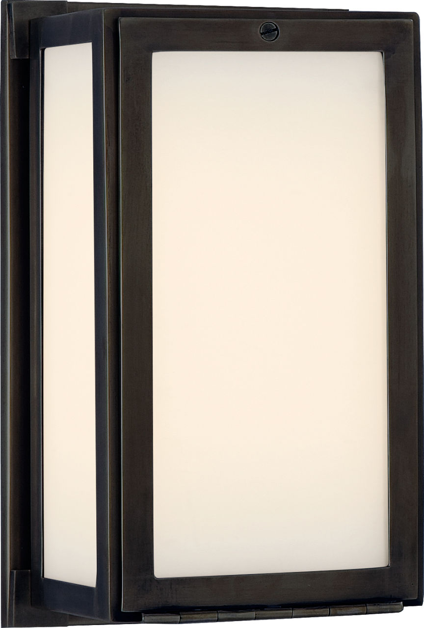 Mercer Short Box Light | Bronze | White Glass