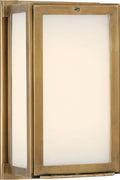 Mercer Short Box Light | Hand-Rubbed Antique Brass | White Glass