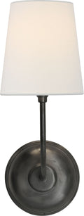 Vendome Single Sconce | Bronze | Linen Shade