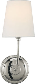 Vendome Single Sconce | Polished Nickel | Linen Shade