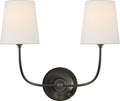 Vendome Double Sconce | Bronze | Linen Shades