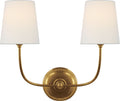 Vendome Double Sconce | Hand-Rubbed Antique Brass | Linen Shades