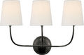 Vendome Triple Sconce | Bronze | Linen Shades