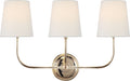 Vendome Triple Sconce | Polished Nickel | Linen Shades